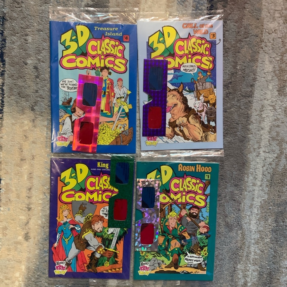 Vintage 1994 Wendy’s kids meal comic with 3D glasses new still in cover